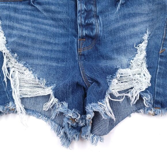 Good American Womens 00/24 Button Fly Distressed  Shorts - Picture 4 of 9